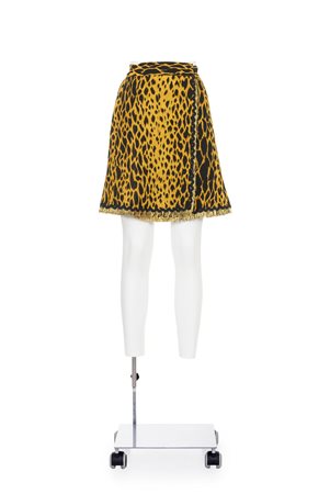 GIANNI VERSACE Iconic folded animalier skirt DESCRIPTION: Iconic yellow and...