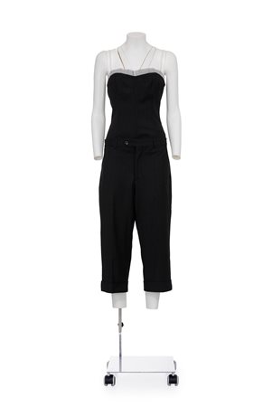 DOLCE & GABBANA Rare pinstripe bustier suit DESCRIPTION: Rare blach pinstripe...