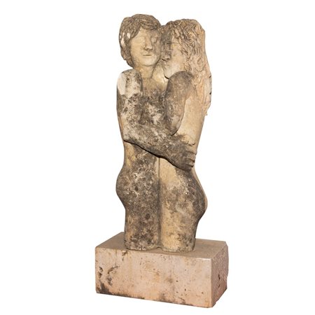 MICHELE VALENZA, Gli amanti, Scultura in graniglia