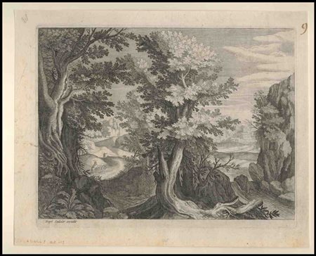 Raphael Sadeler I (1560ca.-1628ca.) Alberi Acquaforte, 207 x 269 mm (lastra);...