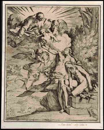 Pietro Testa (1612-1650) Il sacrificio di Isacco, 1640 ca. Acquaforte, 292 x...