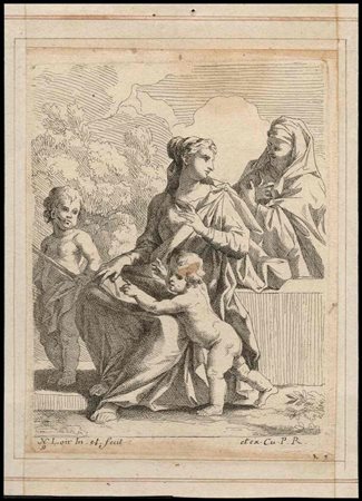 Nicolas Loir (1624-1679) Madonna con Bambino, san Giovannino e santa...