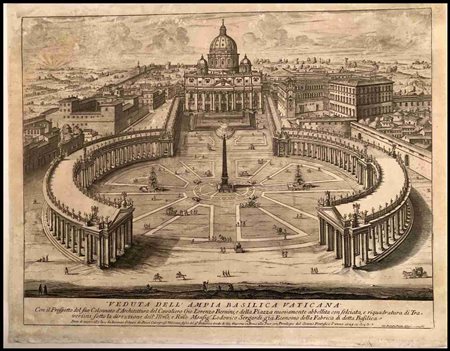 Giovanni Battista Falda (1643-1678) Veduta dell'Ampia Basilica Vaticana Con...