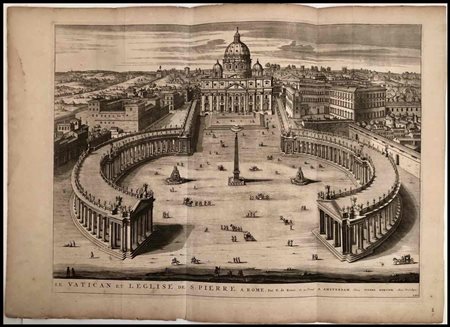 Pierre Mortier (1661-1711) stampatore Le Vatican et l'Eglise de S. Pierre s...