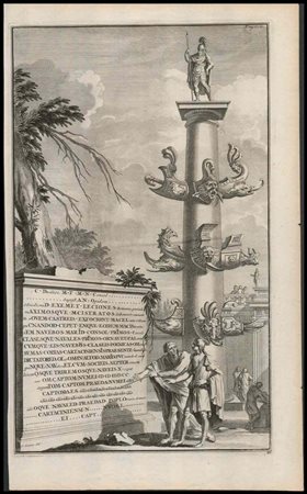 Jan Goeree (1670-1731) Colonna Rostrata Acquaforte, 38 x 23 cm Bella...