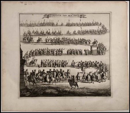 Hendrik Eland (?-1705) Processione funebre del Papa Bulino e acquaforte, 385...