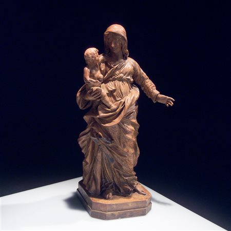 Madonna con Bambino in terracotta, manifattura italiana dei primi anni del XVIII secolo