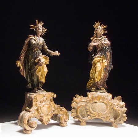 Coppia di sculture raffiguranti santi, Genova XVIII secolo