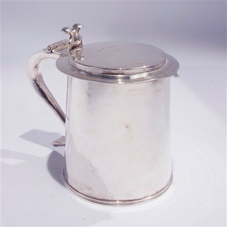 Flat top tankard in argento, Londra 1667