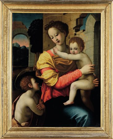 Michele Tosini 1503 Abbazia di San Michele-1577 Firenze, bottega di, detto Michele di Ridolfo del Ghirlandaio, Madonna con Bambino e San Giovannino