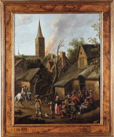 Joost Cornelisz Droochsloot 1586 Utrecht-1666 Utrecht, Saccheggio di un villaggio