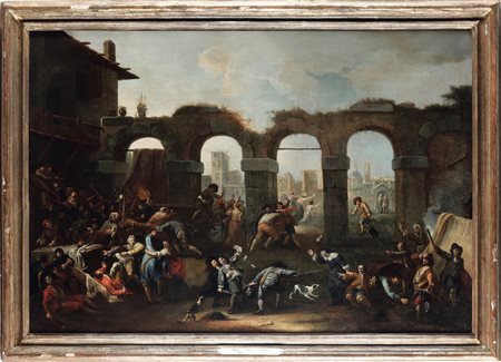 Pietro Domenico Olivero 1679 Torino-1755 Torino, Rissa in piazza