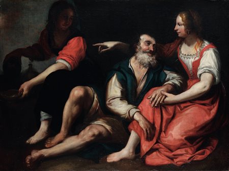 Domenico Fiasella 1589 Sarzana-1669 Genova, detto il Sarzana, Lot e le figlie