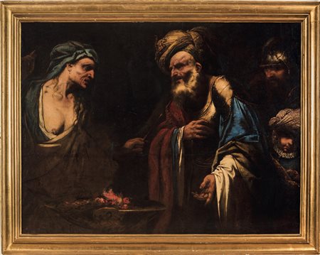 Pietro Paolo Raggi 1646 Genova-1724 Bergamo, Saul e la maga di Endor