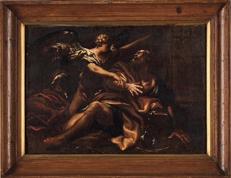 Domenico Piola 1627 Genova-1703 Genova, Achille tra le figlie di Licomede, Liberazione di San Pietro dal carcere