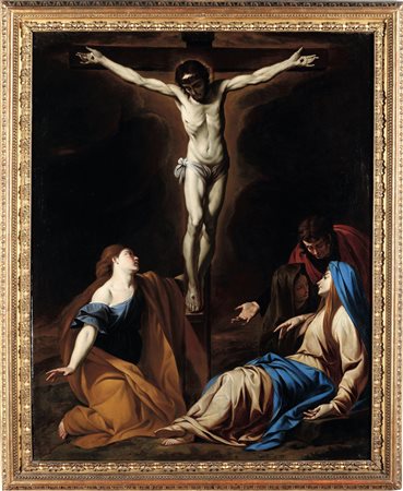 Andrea Vaccaro 1604 Napoli -1670 Napoli, Crocifissione con Vergine, Maddalena e San Giovanni Evangelista