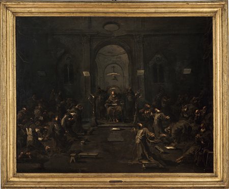 Alessandro Magnasco 1667 Genova-1749 Genova, detto il Lissandrino, La predica ai frati