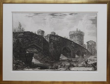 Giovanni Battista Piranesi (1720-1778), "Veduta del Ponte Lugano"