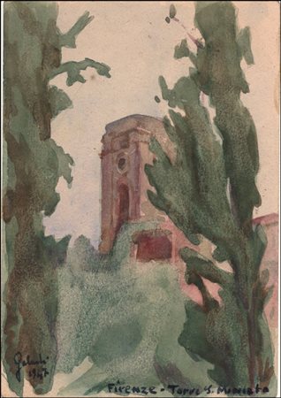 GALANTI MARIO Napoli 1923 - 1998 "Firenze, Torre San Miniato"