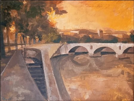 ATTARDI UGO Sori 1923 - Roma 2006 "Ponte sul Tevere"