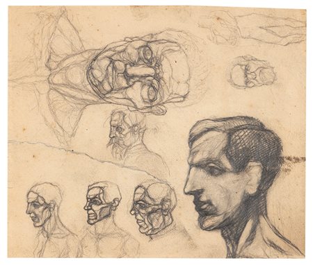 Mario Sironi (Sassari 1885-Milano 1961)  - Studio di teste, 1913 ca.