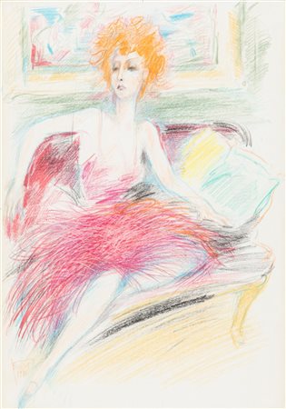 Aristide Bacci (Bologna 1894-New York 1948)  - Figura femminile in un interno, 1931