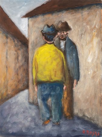 Ottone Rosai (Firenze 1895-Ivrea 1957)  - Due uomini sulla strada, 1956 ca.