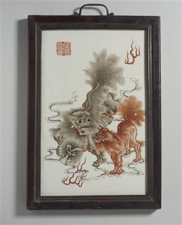  Arte Cinese - Placca con leoni buddhisti
Cina, Qing, inizi XX secolo
.