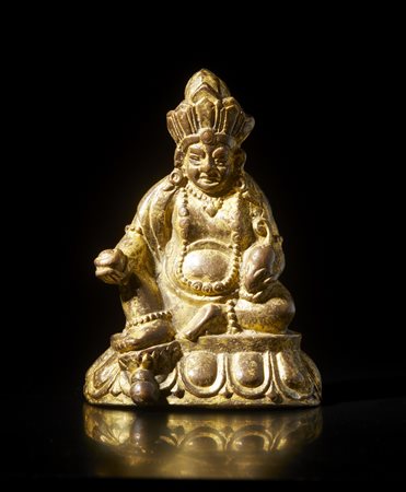  Arte Indiana - Figura in bronzo raffigurante Kubera 
India Settentrionale, XIX secolo .