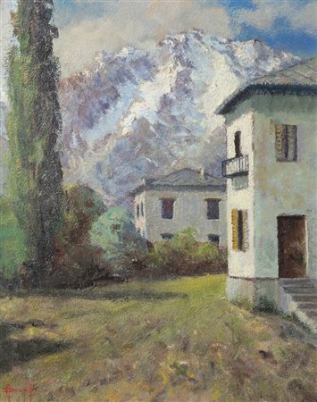 ALFREDO SUPPO<BR>Biella 1886 - 1973 Torino<BR>"Courmayeur Villair Inferiore"