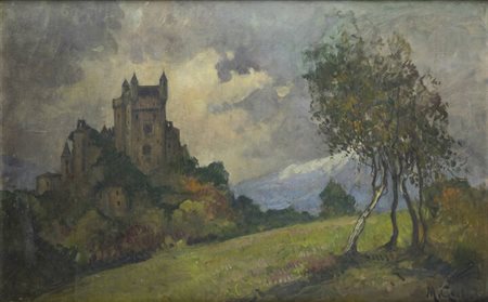 MARIO GACHET<BR>Torino 1879 - 1981<BR>"Castello in collina"