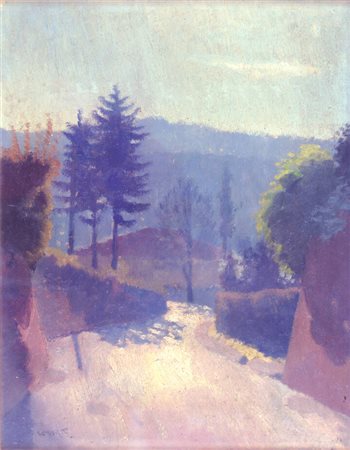 ATTILIO CORSETTI<BR>Feltre (BL) 1907 - 1978 Torino<BR>"Strada di campagna"