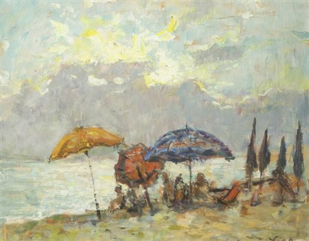 PIER ANTONIO GARIAZZO<BR>Torino 1879 - 1964<BR>"Spiaggia"