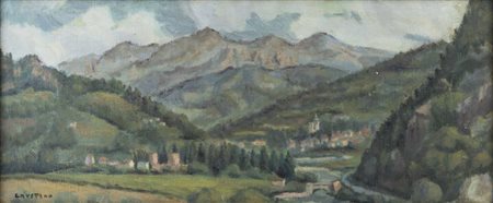 EMANUELE LAUSTINO<BR>Pittsburgh (USA) 1916 - 1988 Asti<BR>"Paesaggio"