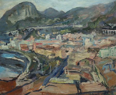 EDGARDO CORBELLI<BR>Torino 1918 - 1989<BR>"Veduta di Salerno" 1961