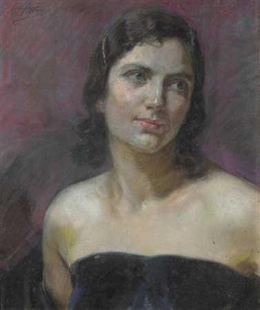 GINO PICCIONI<BR>Foligno 1873 - 1941 Biella<BR>"Ritratto femminile"