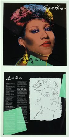 Andy Warhol (1928 - 1987) ARETHA, 1986 LP, cm 31x31 firma