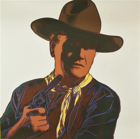 D'apres Andy Warhol JOHN WAYNE serigrafia, cm 91,5x91,5 sul retro: etichetta...