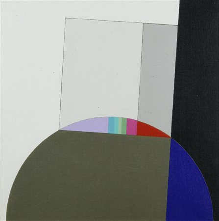 Eugenio Carmi (1920 - 2016) QUADRATO CON GRIGI, 1988 olio su tela, cm 40x40...