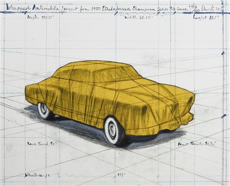 Christo (1935 - 2020) WRAPPED AUTOMOBILE. PROJECT FOR 1950 STUDEBAKER...