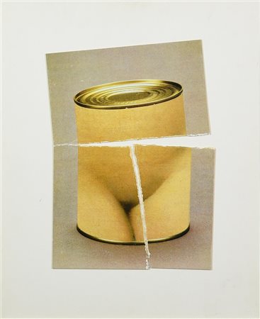 Jiri Kolar (1914 - 2002) SCATOLA SPEZZATA CON PUBE, 1981 collage su...