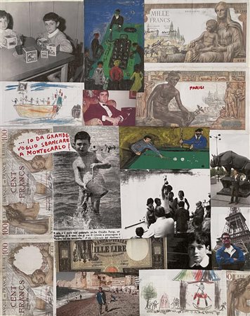 Claudio Parigi (1954) VOGLIO SBANCARE A MONTECARLO!, 2022 collage su tela, cm...