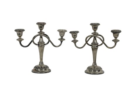 COPPIA CANDELABRI 3 FIAMME 