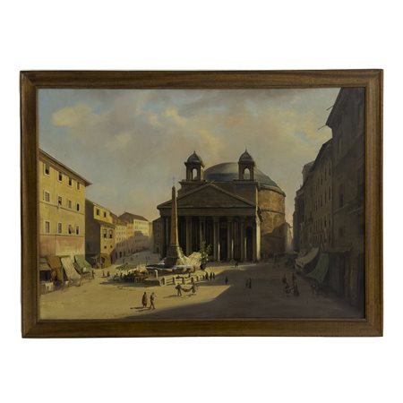 Veduta del Pantheon, olio su tela, cm. 70x101