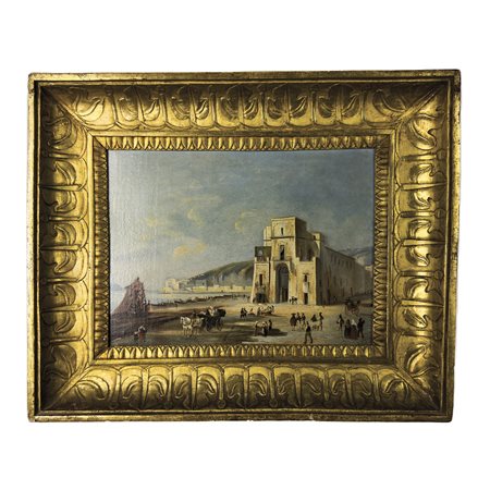 Pasquale Mattei (attr.) Formia 1813 - Napoli 1879, Napoli, veduta della...