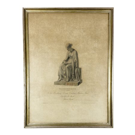 Sette antiche incisioni raffiguranti sculture di Canova, la luce cm. 65x47;...