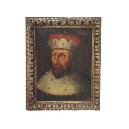 Pittore del XVII secolo, Ritratto di Alberto IV, olio su tavoletta, cm. 25x19...