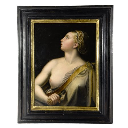 Pittore del XVIII secolo, Lucrezia Romana (da Parmigianino) olio su tela, cm....