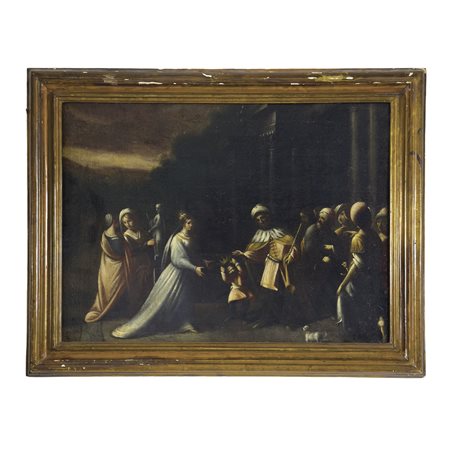 Pittore emiliano del XVII secolo, Il piccolo re olio su tela, cm. 50x66,5