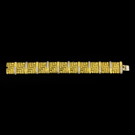 Bracciale in oro 18kt. con diamanti taglio brillante per ct. 2,20 circa,...